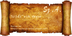 Szlávik Anna névjegykártya